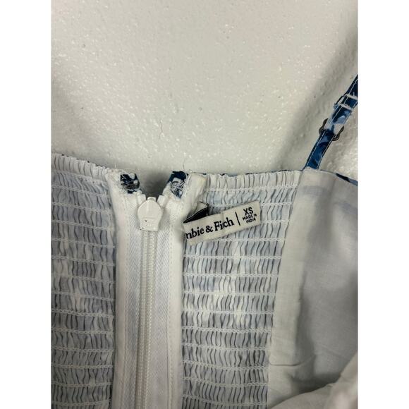 Abercrombie & Fitch Emerson Floral Midi Dress Blue XS Cottage Regencycore - Picture 6 of 8